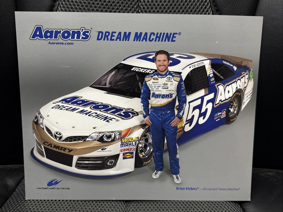 2014 Brian Vickers #55 Aaron’s Dream Machine NASCAR Cup Series Hero Card - Image 1 of 2