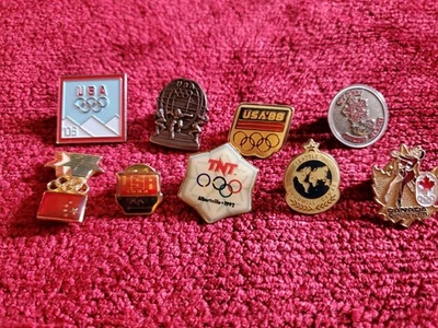 Vintage Olympic Pin Lot! Mix Of Calgary 1988 And 1992! Ice Skating related - Image 1 of 2