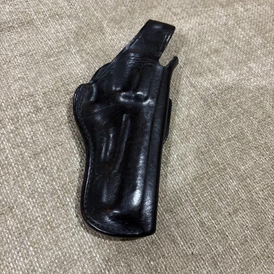 Bianchi Leather Holster Black #5BH COLT .38/.357 S&W RH Revolver 4 Inch Barrell - Image 1 of 4