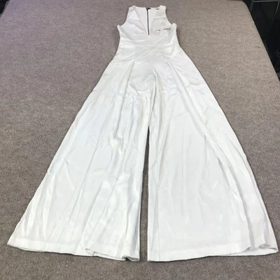 Alice + Olivia Jumpsuit Womens 0 White Wide Leg Zip Formal Evening CC304206802 - Изображение 1 из 4
