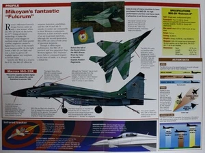 Folleto de fotos Mikoyan MiG-29 MiG 29 fuera de impresión hoja de información de especificaciones - Imagen 1 de 1