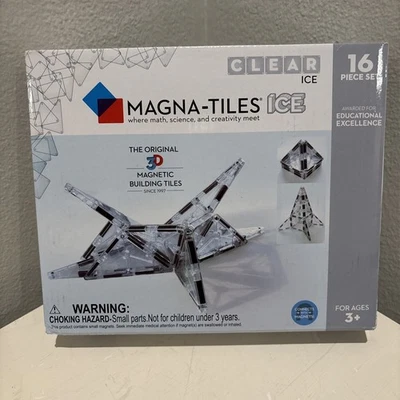 Clear MAGNA-TILES Ice 16-Piece Magnetic Construction Set, The ORIGINAL Magnetic - Image 1 of 2