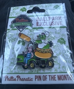 2025 Phillie Phanatic September Pin of Month Hot Dog Cannon Cart CBP Exclusive - Picture 1 of 1