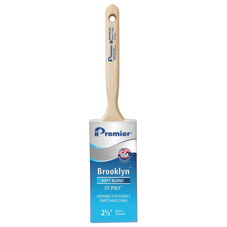 PREMIER 17302 Brush,2.5",Flat Sash,Polyester,2 11/16"L 55YE02 - Imagem 1 de 1