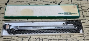 VTG Diamond Tool & Horseshoe Co Chain Wrench Diamaloy CW15 w Box Hand Tool Rare - Picture 1 of 10