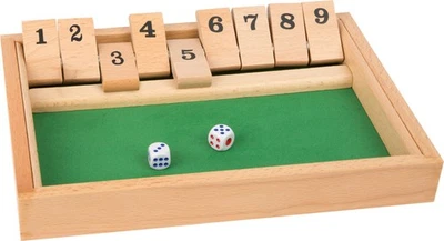 Shut the box Spiel Holz Würfelspiel Klappenspiel Small Foot NEU ab 6 Jahre - Bild 1 von 4