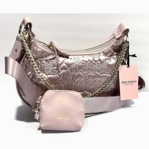 Borsa a tracolla Juicy Couture puff mezza luna portamonete rosa polvere sognatore ad occhi aperti - Foto 1 di 5
