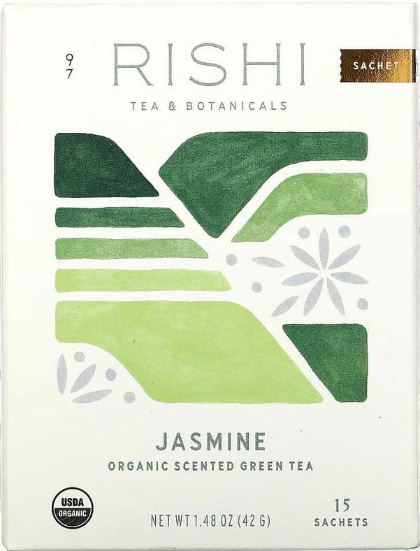 Rishi Organic Green Tea - Jasmine - Case of 6 - 15 Bags