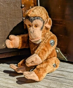 Antique Pre-war Steiff? Articulated Mini Mohair Monkey w/Glass Eyes Doll Toy - Picture 1 of 10