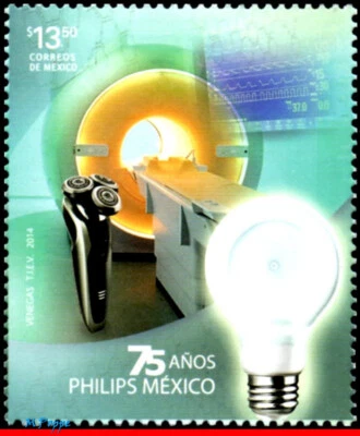 2897 MÉXICO 2014 PHILIPS EN MÉXICO, 75º ANIVERSARIO, LÁMPARA, MNH Foto 1 de 2