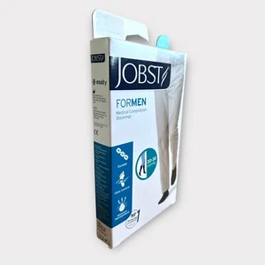 Calcetines de compresión Jobst para hombre hasta la rodilla 20-30 mmHg acanalados negros pequeños - Imagen 1 de 5