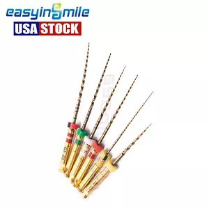 6 Stck./Pack Easyinsmile Dental Endo Feilen Gold rotierende Feilen G3 Motor Niti 31 mm - Bild 1 von 9