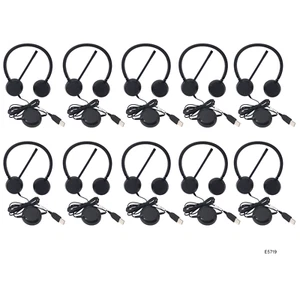 Jabra Evolve 20 HSC016 Dual Wired Headset W/ non detach USB Adapter Lot 10 E5719 - Picture 1 of 9