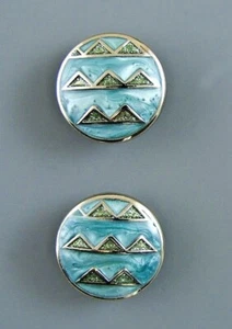 ENAMEL DESIGNER BUTTON - SET OF 2 - Picture 1 of 3