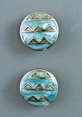 ENAMEL DESIGNER BUTTON - SET OF 2 - Image 1 of 3