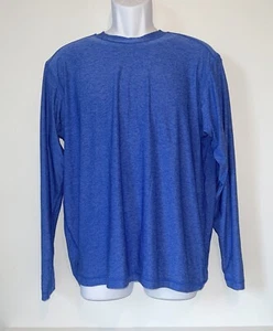 Lands End Men’s Medium Longsleeve Performance Athletic Crew Neck Blue - Picture 1 of 8