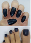Black False Nail Set Medium Stiletto Finger And Toenails Fake Nails Tips Uk