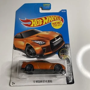 2017 Hot Wheels Night Burnerz '17 Nissan GT-R R35 Orange 1/10 282/365, JDM - Picture 1 of 3