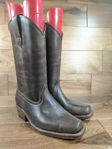 MV Cuero Original Hechas a Mano Mujer Cuero Marrón Botas Occidentales TALLA 36 - Imagen 1 de 12