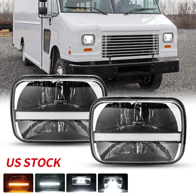 2PC 5X7" LED Headlights DRL Turning For Freightliner MT-35 MT-45 MT-55 1997-2016 - Image 1 of 4