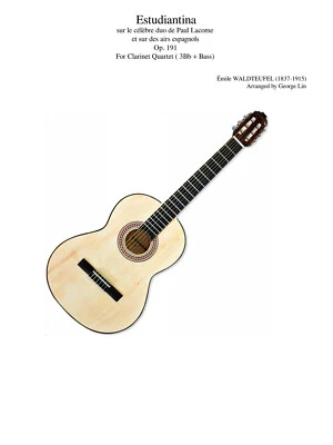 Estudiantina - by Emil Waldteufel.  Sheet music for Clarinet Quartet - Image 1 of 4