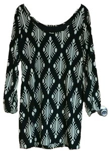 Marcelle  Black White BOHO Dress Tunic Size Medium  EUC!  Gorgeous!!!!!  - Picture 1 of 5