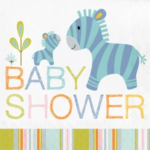 32 Jungle Safari Premium Lunch Napkins for Baby Shower Party 6.25"x6.25" - Picture 1 of 1