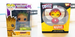 Funko Pop! Marvel Groot 49 Glow Loot Crate + Dorbz 002 Iron Man ****READ**** - Picture 1 of 11
