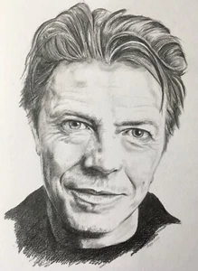 David Bowie Pencil Portrait A3 12” x 16” Unframed OOAK COA - Picture 1 of 1