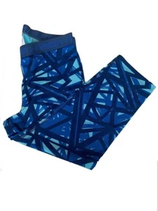 Under Armour Girls' UA HeatGear Armour Printed Capri Blue Y/Large - Picture 1 of 1