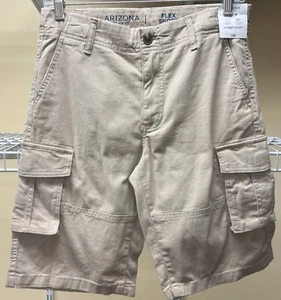 Arizona Jean Co Flex Adjustable Waist Cargo Shorts Industrial Khaki Boys 18 New - Picture 1 of 12