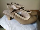 Manfield  Sling back  Natural Cappachino  Low Heel Summer Shoes Size 7 / 40
