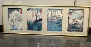 Vintage Utagawa Hiroshige The Four Seasons Framed Art Print 36x12 - Picture 1 of 9