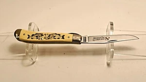 Vintage Schrade USA Scrimshaw SC- 503  Fish Scene Scrimshaw - Picture 1 of 14