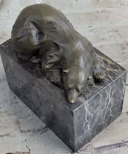 Eisbär arktischer Eskimo einheimische Inuit Kunststatue 100 % massive Bronze Kunstwerk Dekor - Bild 1 von 10