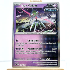 Iron Valiant 080/162 Holo Rare Pokemon TCG Scarlet & Violet Temporal Forces - Picture 1 of 2