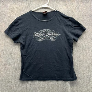 Harley Davidson Shirt Women XL Black Motorcycle Y2K Vintage Augusta Georgia - Picture 1 of 12