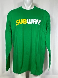 Subway Green Long Sleeve Employee Uniform Pullover T-Shirt Men's 3XL NWT - Picture 1 of 12