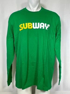 Subway Green Long Sleeve Employee Uniform Pullover T-Shirt Men's 3XL NWT - Image 1 of 4