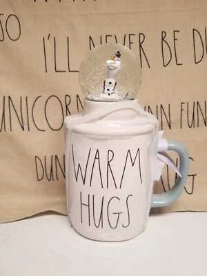 Rae Dunn Disney Frozen Olaf Warm Hugs Mug w/ Snow Globe Lid Topper, New Release! - Image 1 of 4