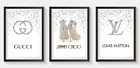 Set of 3 Fashion Art Prints Designer Coco Perfume Bottle Glitter A5 A4 A3 S30