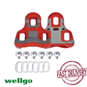 Wellgo RC-7B Road Bike Pedal Cleats 6 Degree Float Look Keo Compatible Red - Picture 1 of 5