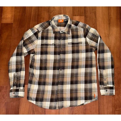 Merrell Men's Plaid Flannel Button-Up Shirt Multicolor L cabincore GORP hiking - Image 1 of 4