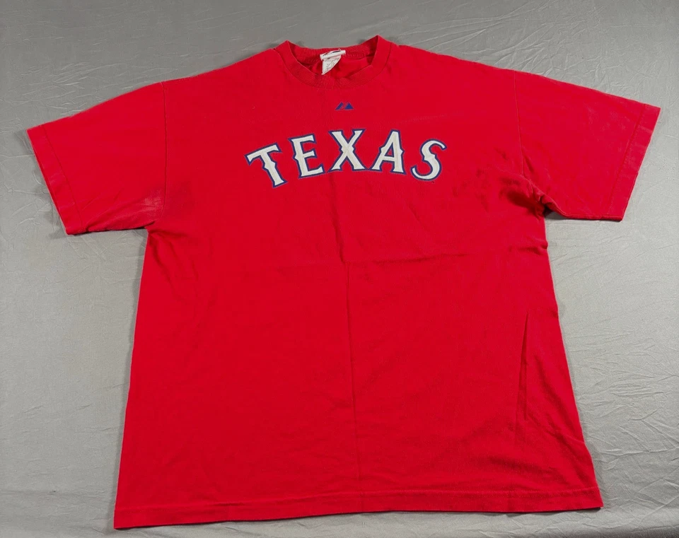Camiseta Texas Rangers Para Hombres XL Roja Majestuosa MLB Béisbol Deportes Hamilton #32 2003 Foto 1 de 4