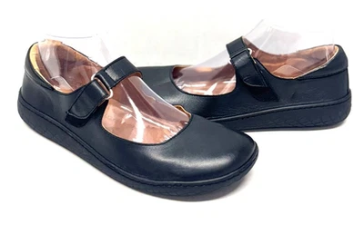 MIZ MOOZ WOMEN'S MARY JANE HOOP & LOOP LEATHER  SHOES BLACK  37EU / 7US  # X-48 - Image 1 of 3