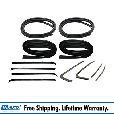 Door Weatherstrip Rubber Seal Kit 12 Pc Set for 73-80 Chevy GMC Pickup Truck - Imagem 1 de 4