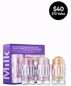 MILK MAKEUP Galactic Glow holographic highlighter trio STARDUST SUPERNOVA MARS - Picture 1 of 11