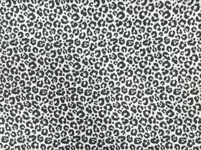 Vestido de malha cinza escovado estampa animal malha viscose jersey tecido para artesanato 150cm - Imagem 1 de 3