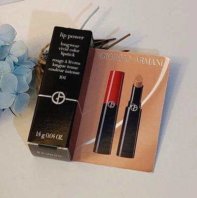 Giorgio Armani Lip Power Longwear Vivid Color Lipstick 104 Selfless 1.4g Mini - Image 1 of 4