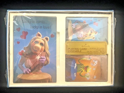 HALLMARK Muppets  Miss Piggy Playing Card Ensemble - 2 Decks + Scoring Pad MINT - Image 1 of 4